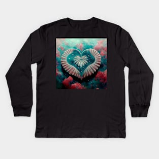 Water Hearts Of Love 8 Kids Long Sleeve T-Shirt